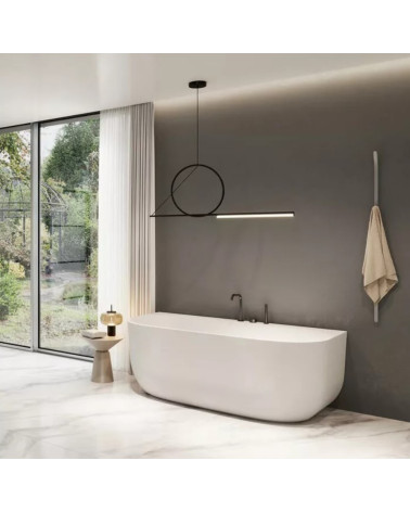 Balteco Marin Wall XONYX akmens masės vonia, prie sienos montuojama, 170 cm, baltos matinės spalvos