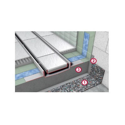 Tece Drainbase garsą izoliuojanti medžiaga, skirta dušo latakams