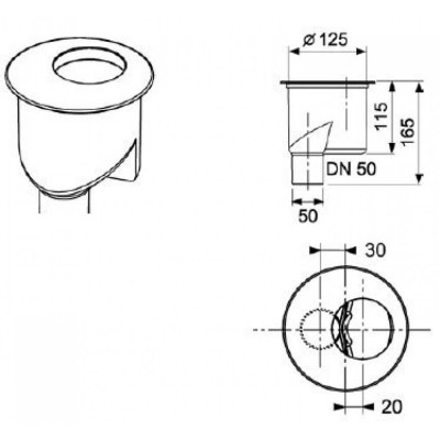TECEdrainline dušo latako sifonas, DN50 vertikalus