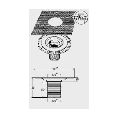 Trapo paaukštinimo dalis su hidroizoliaciniu audiniu