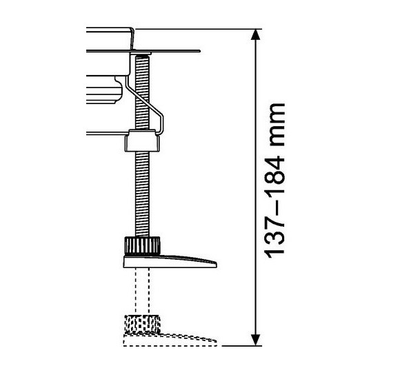 TECE reguliuojamos montavimo kojelės dušo latakams (137mm-184mm)