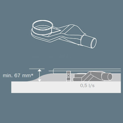 TECEdrainline dušo latako sifonas, DN40 horizontalus (itin žemas)