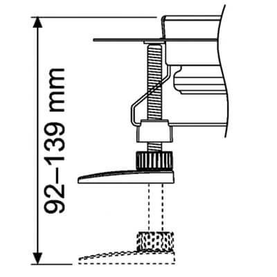 TECE reguliuojamos montavimo kojelės dušo latakams (92mm-139mm)
