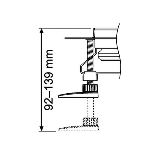 TECE reguliuojamos montavimo kojelės dušo latakams (92mm-139mm)