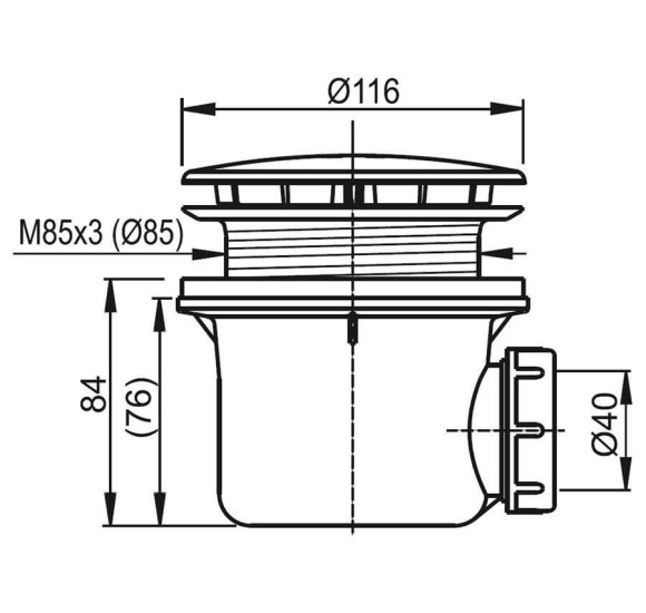 Ravak dušo padėklų sifonas Standard 90, chromas