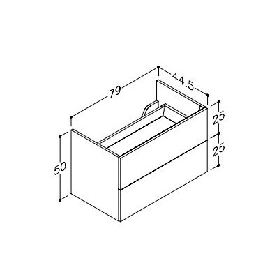 Kamė Gama Vonios spintelė po stalviršiu 80x45x50 (pasirenkamos spalvos)