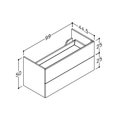 Kamė Gama Vonios spintelė po stalviršiu 100x45x50 (pasirenkamos spalvos)