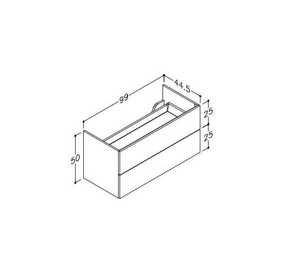 Kamė Gama Vonios spintelė po stalviršiu 100x45x50 (pasirenkamos spalvos)