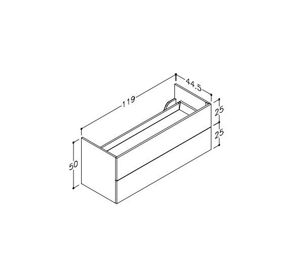 Kamė Gama Vonios spintelė po stalviršiu 120x45x50 (pasirenkamos spalvos)