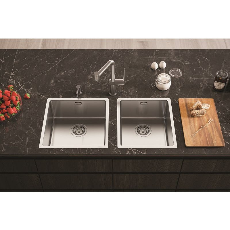 ALVEUS Kombino 20, nerūdijančio plieno plautuvė (montuojama ant stalviršio arba įleidžiama)