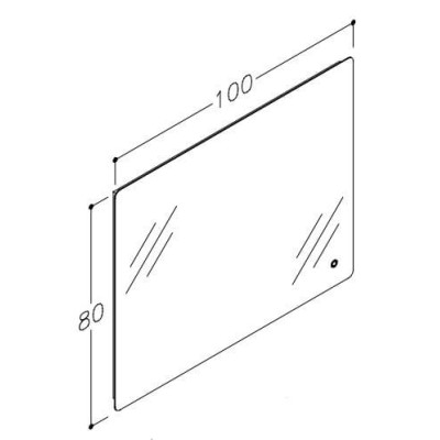 Kamė veidrodis GRACE su apšvietimu (100x80)