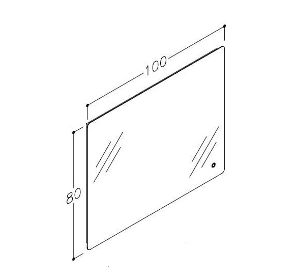 Kamė veidrodis GRACE su apšvietimu (100x80)
