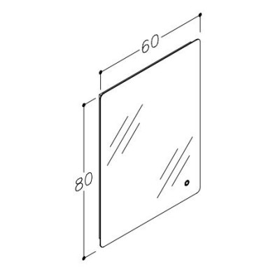 Kamė veidrodis GRACE su apšvietimu (60x80)