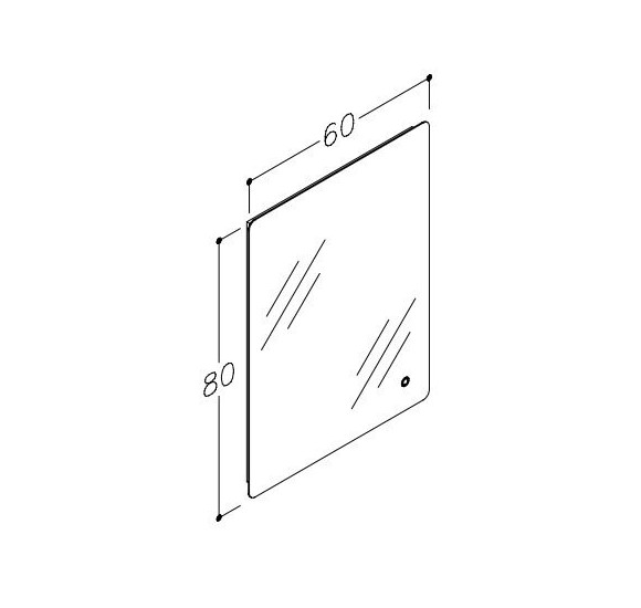 Kamė veidrodis GRACE su apšvietimu (60x80)