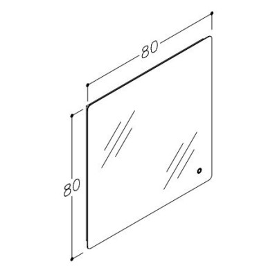 Kamė veidrodis GRACE su apšvietimu (80x80)