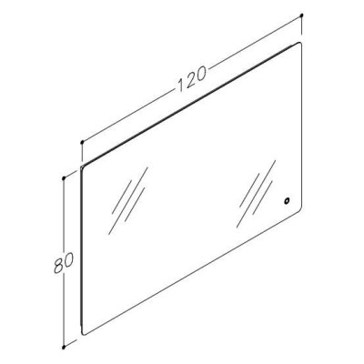 Kamė veidrodis GRACE su apšvietimu (120x80)