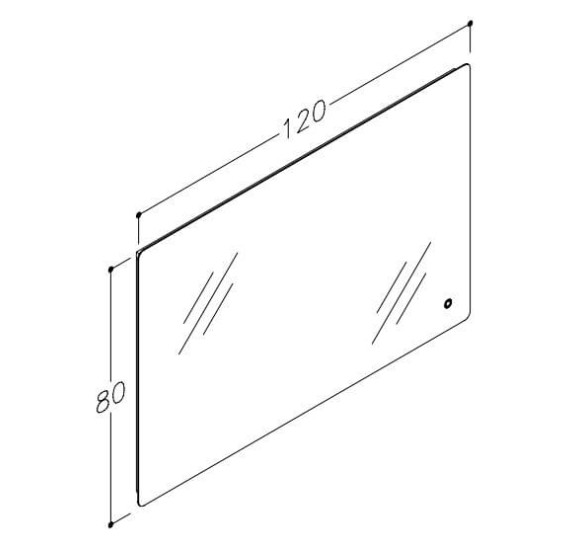 Kamė veidrodis GRACE su apšvietimu (120x80)