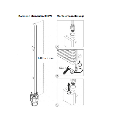Terma-SPLIT Kaitinimo elementas rankšluosčių džiovintuvams
