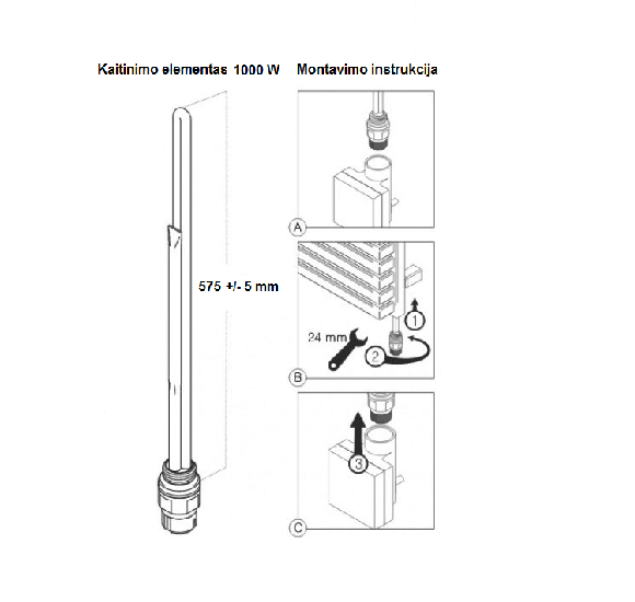 Terma-SPLIT Kaitinimo elementas rankšluosčių džiovintuvams