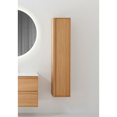 Balteco Carre aukšta šoninė vonios spintelė iš natūralaus ąžuolo lukšto, 35x32x160cm