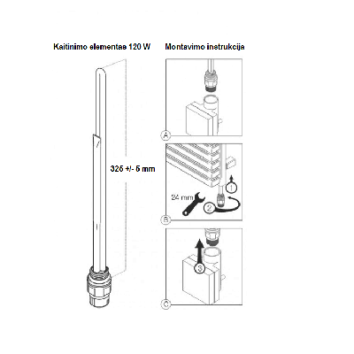 Terma-SPLIT Kaitinimo elementas rankšluosčių džiovintuvams
