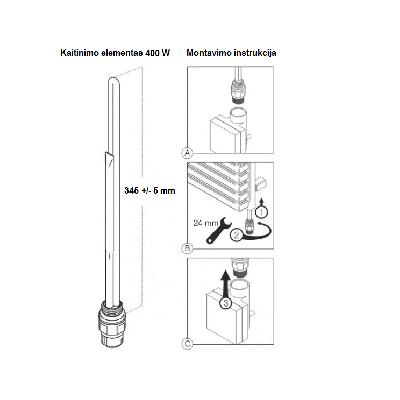 Terma-SPLIT Kaitinimo elementas rankšluosčių džiovintuvams