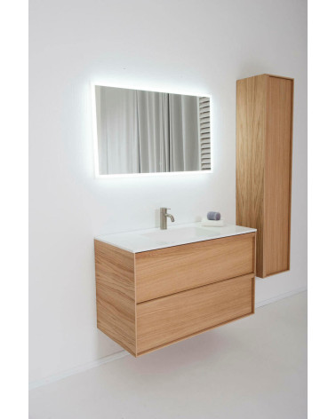 Balteco Carre pakabinama vonios praustuvo spintelė iš natūralaus ąžuolo lukšto, pasirinkite dydį (60-120 cm)