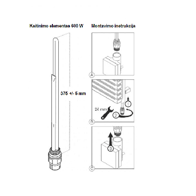 Terma-SPLIT Kaitinimo elementas rankšluosčių džiovintuvams