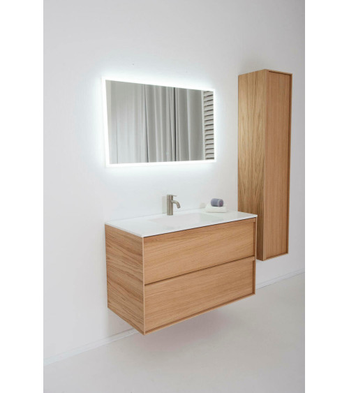 Balteco Carre pakabinama vonios praustuvo spintelė iš natūralaus ąžuolo lukšto, pasirinkite dydį (60-120 cm)