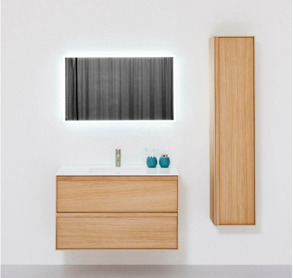 Balteco Carre pakabinama vonios praustuvo spintelė iš natūralaus ąžuolo lukšto, pasirinkite dydį (60-120 cm)