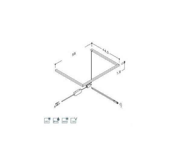 KAMĖ LED apšvietimas po praustuvu (pasirenkamas dydis)