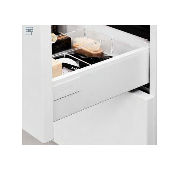 Kamė akrilo stiklo dėžutės apatinių spintelių po stalviršiu stalčiams (pasirenkami dydžiai)