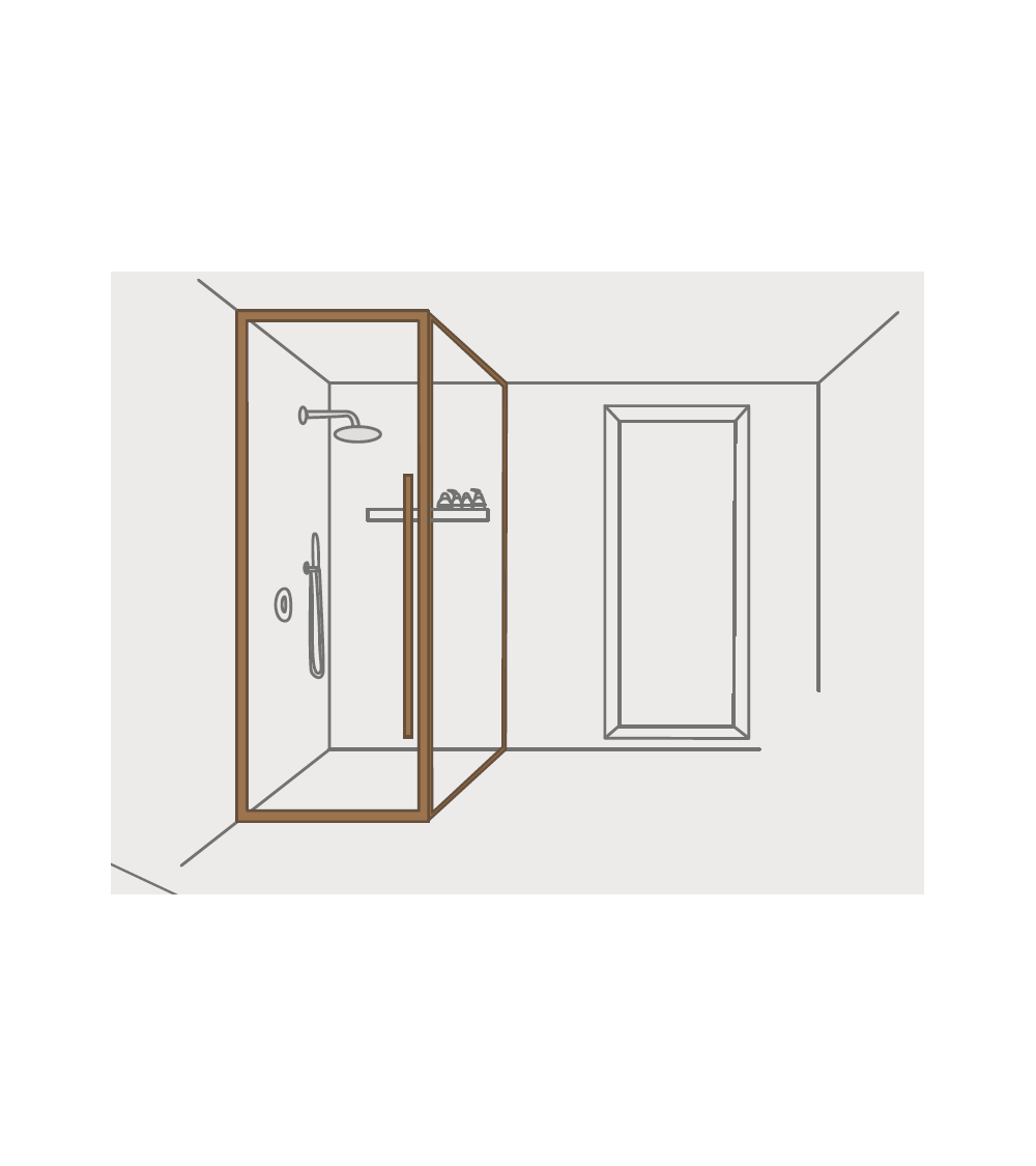 Brasta Glass Elina II Individualių matmenų dušo kabina