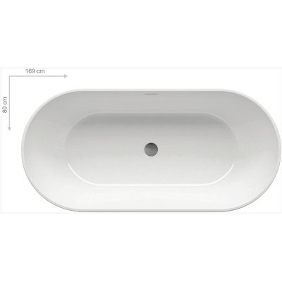 Ravak Freedom O 169x80 cm, laisvai pastatoma vonia, akrilas