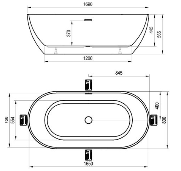 Ravak Freedom O 169x80 cm, laisvai pastatoma vonia, akrilas