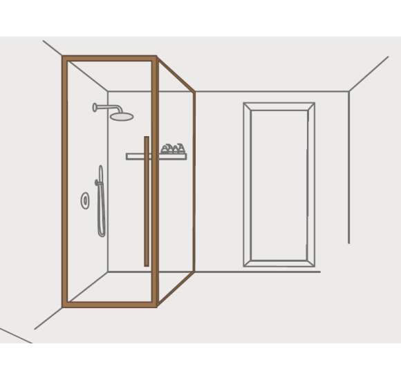 Brasta Glass Elina II Individualių matmenų dušo kabina