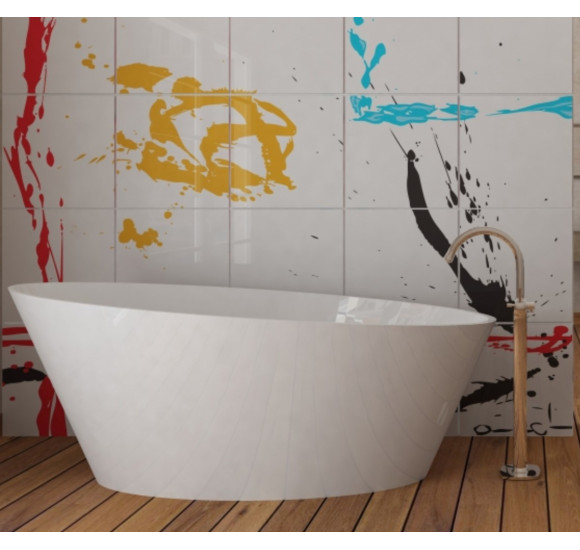 Akmens masės vonia Aura Carmenta, balta