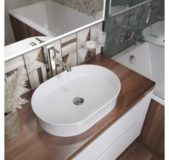 Bocchi Sottile Pastatomas praustuvas, 55x38cm, baltas matinis