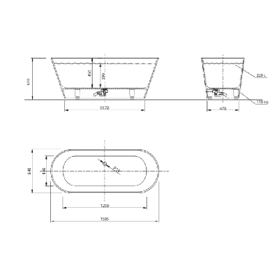 Akmens masės vonia Aura Selene, balta
