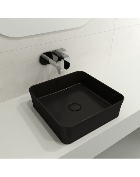 Bocchi Sottile Pastatomas praustuvas 38x38cm, juodos matinės spalvos