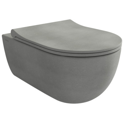 Bocchi V-Tondo pakabinamas klozetas "Soft Close" dangčiu, betono matinės spalvos