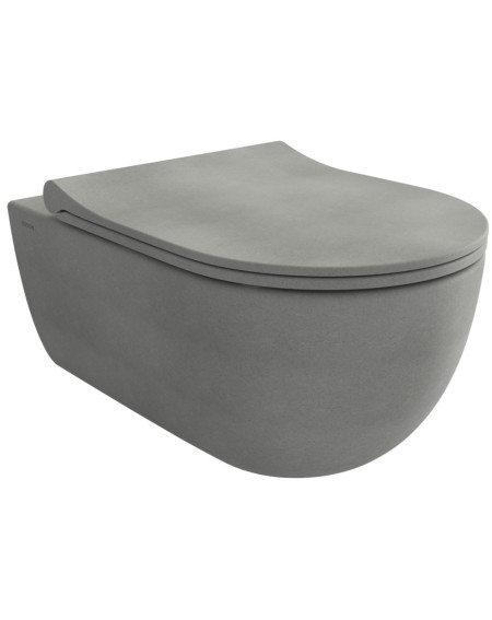 Bocchi V-Tondo pakabinamas klozetas "Soft Close" dangčiu, betono matinės spalvos