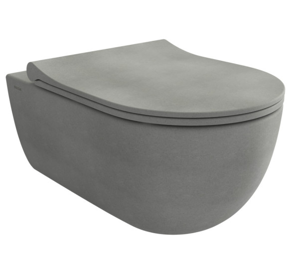 Bocchi V-Tondo pakabinamas klozetas "Soft Close" dangčiu, betono matinės spalvos