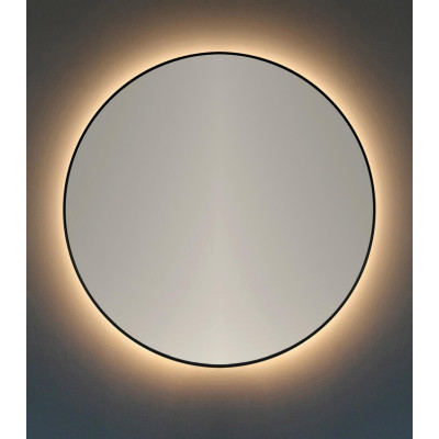 Balteco AG serijos veidrodis su juodu rėmeliu ir foniniu apšvietimu, 60cm