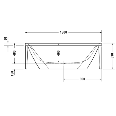 Duravit Xviu laisvai pastatoma vonia su specialiu rėmu 1800x800