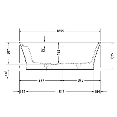 Duravit Cape Cod laisvai pastatoma vonia DuraSolid® 1855x885