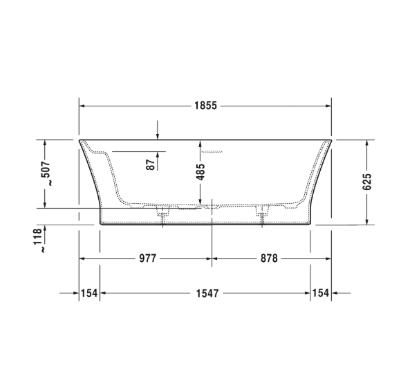 Duravit Cape Cod laisvai pastatoma vonia DuraSolid® 1855x885