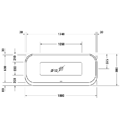 Duravit Happy D.2 laisvai pastatoma vonia su apdaila1800x800