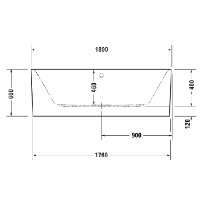 Duravit Happy D.2 laisvai pastatoma vonia su apdaila1800x800