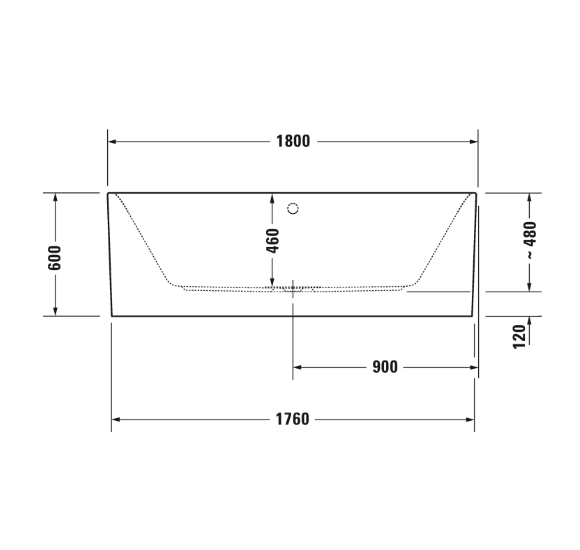 Duravit Happy D.2 laisvai pastatoma vonia su apdaila1800x800